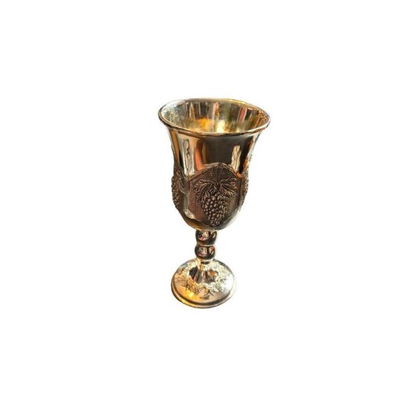 Vintage Silver Plated Kiddush Cup With Grape Vine Motif 4.25" Tall - Picture 4 of 8